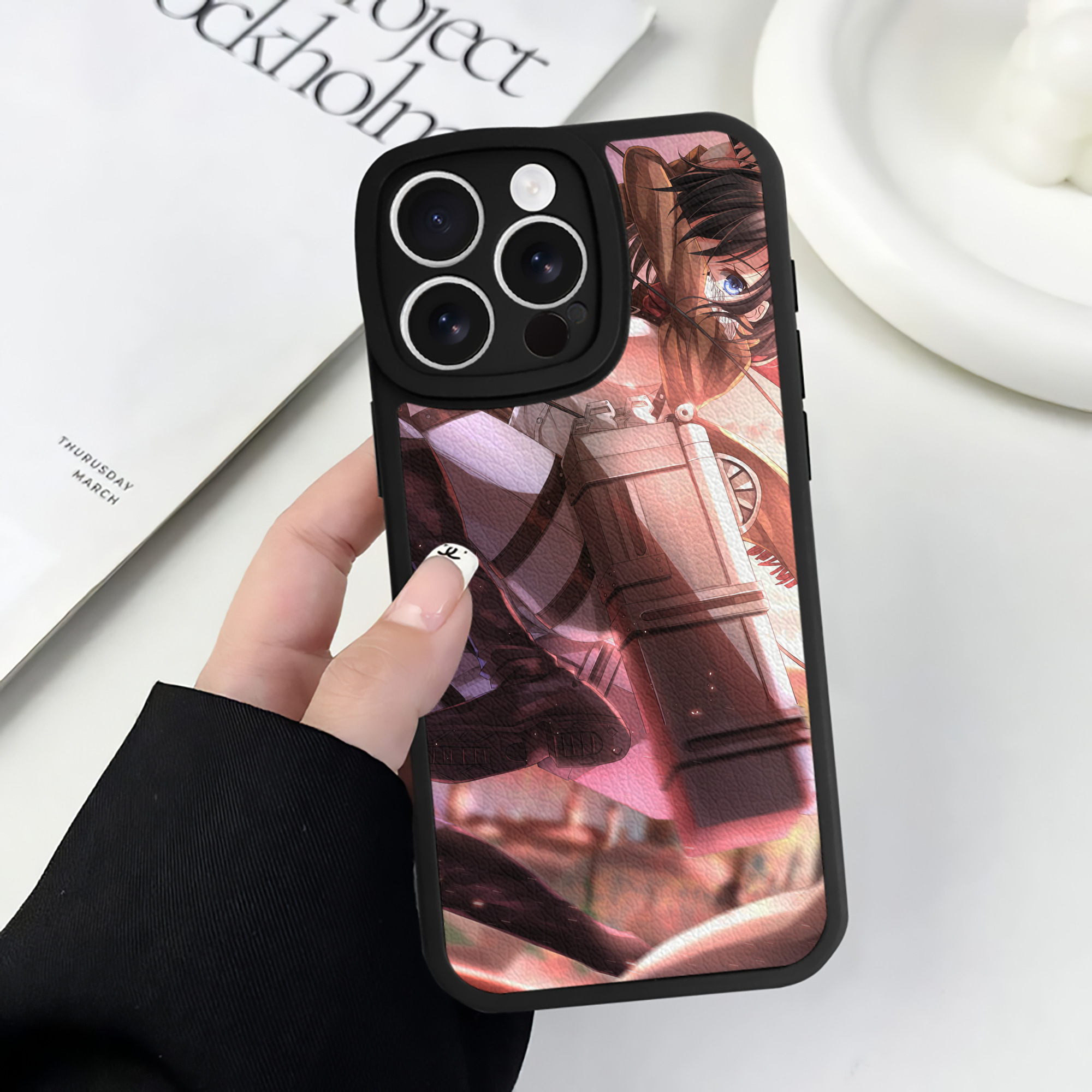 （画像用） 進撃の巨人 Attack on Titan 【iPhone 16シリーズ対応】シリコンスマホケース（レザー調） 材質：シリコン